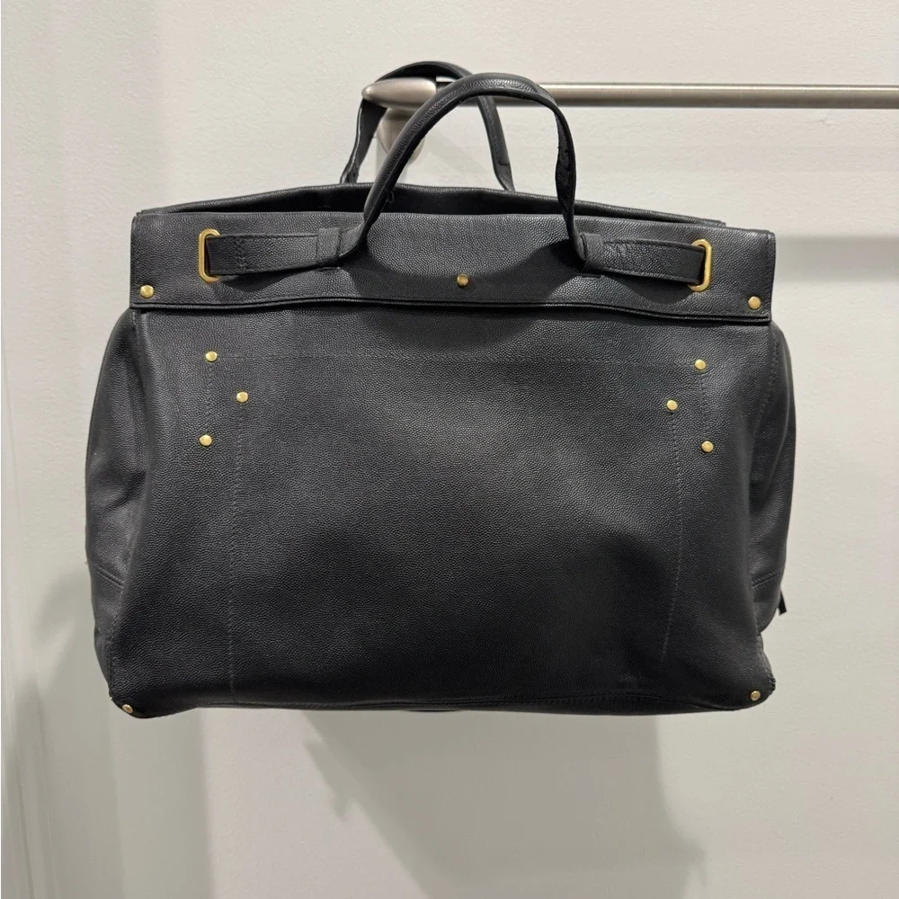 JEROME DREYFUSS Carlos Handbag Black Pebble Leather NWT